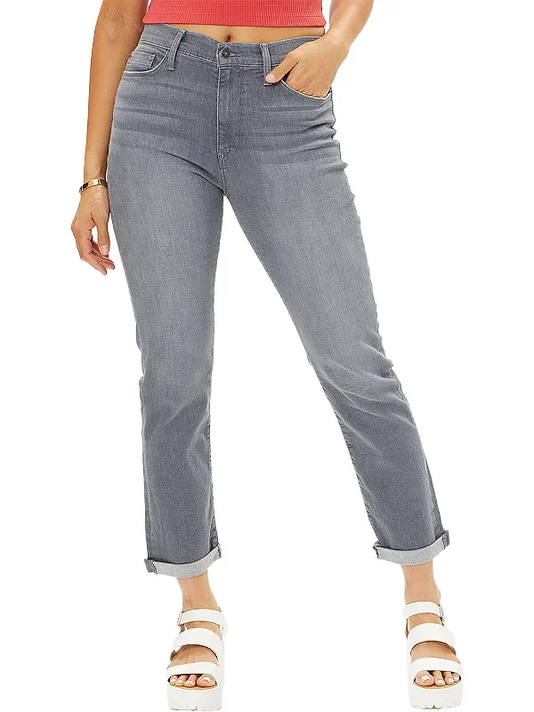 Blair Womens High-Rise Cropped Straight Leg Jeans