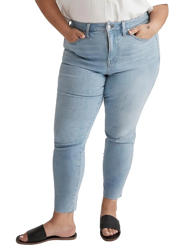 Plus Womens High-Rise Cropped Skinny Jeans