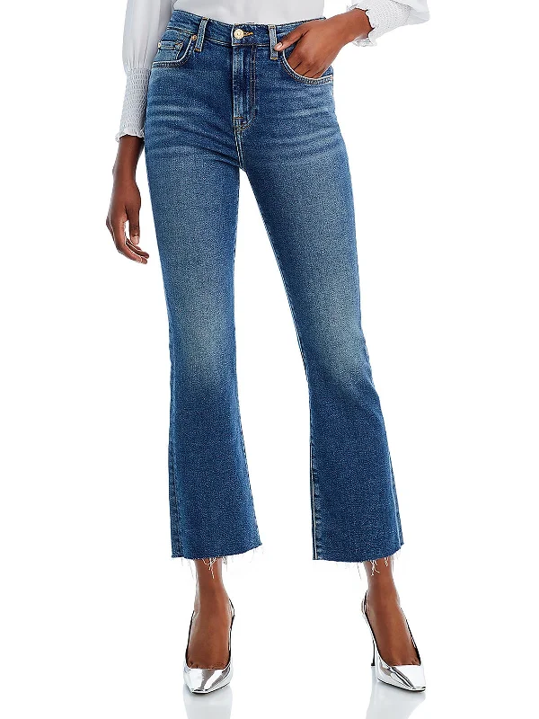 Womens High Rise Stretch Straight Leg Jeans