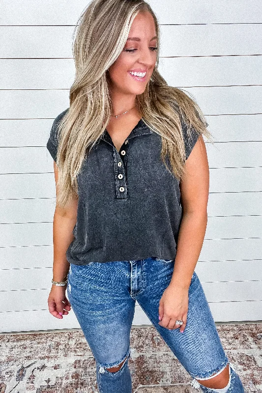 She's Alright Mineral Wash Sleeveless Henley