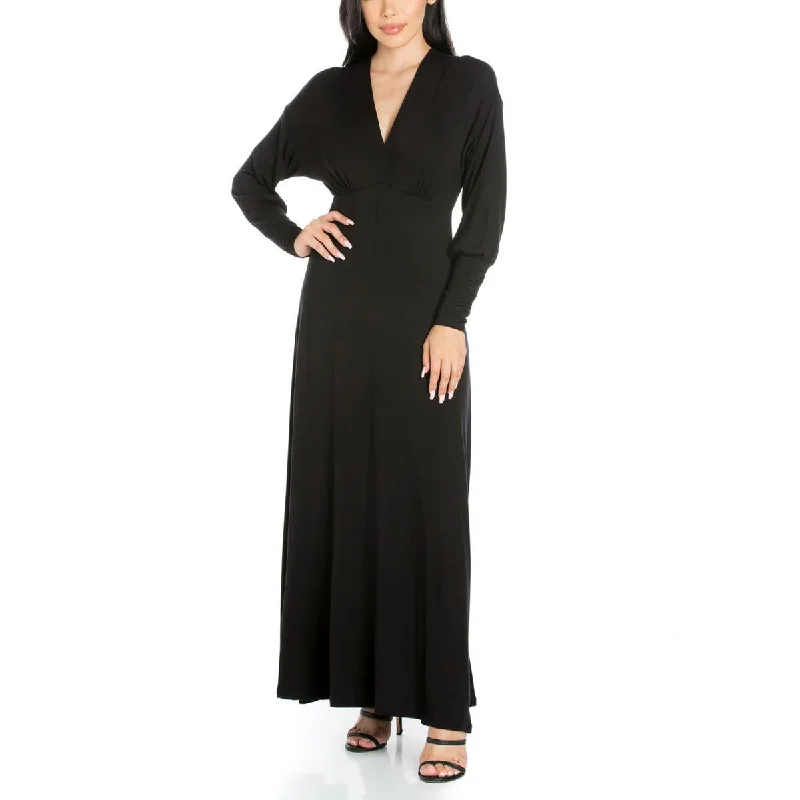 24/7 Comfort Womens Solid Rayon Maxi Dress