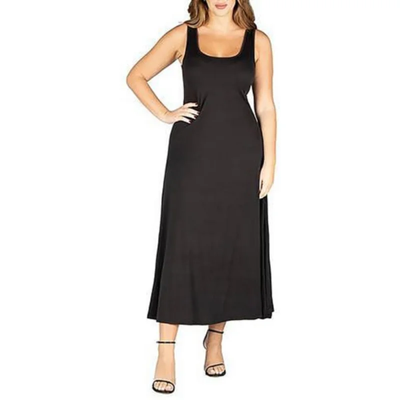 24seven Comfort Apparel Womens Plus T-Shirt Dress Racerback Maxi Dress