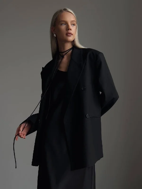 Elegant Black Oversize Jacket