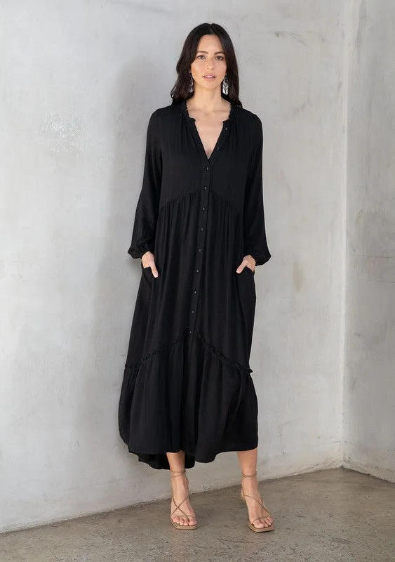 Twilight Button Front Maxi Dress