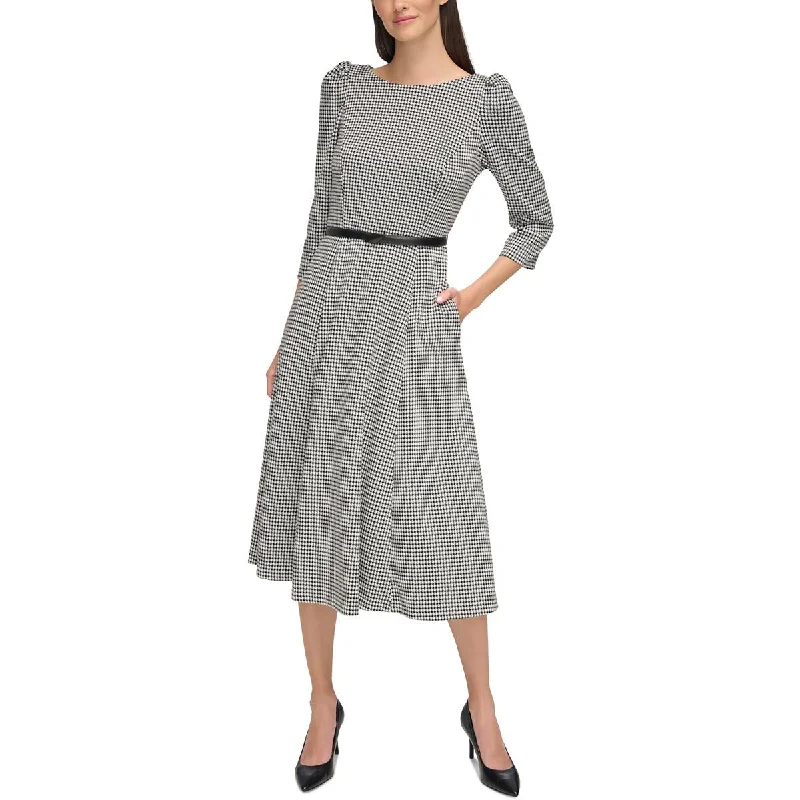 Calvin Klein Womens Houndstooth  Wear To Work Dress