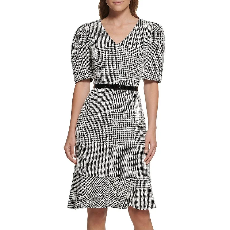 Karl Lagerfeld Paris Womens Belted Mini Wear to Work Dress