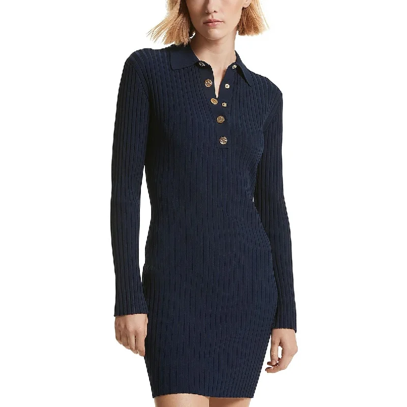 MICHAEL Michael Kors Womens    Collar Button Front Mini Dress