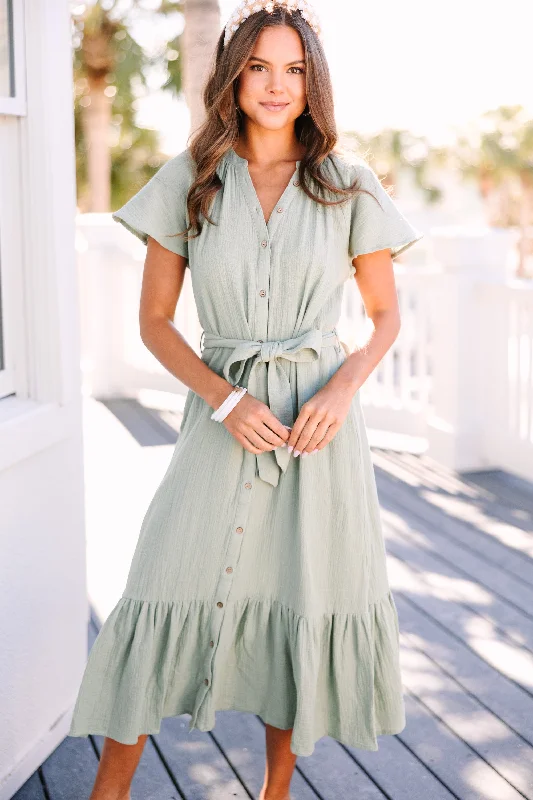 This Is The Day Mint Green Gauze Midi Dress