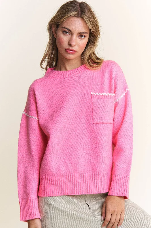 Ric Rac Pullover - Pink