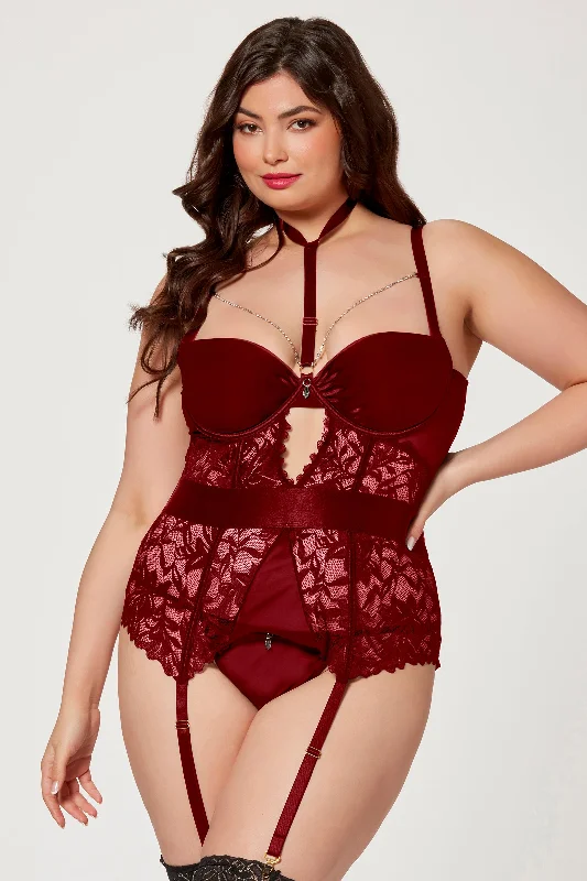 Satin & Lace Quarter Cup Bustier