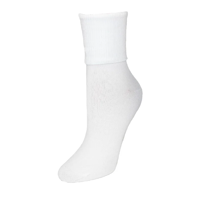 Women's Plus Size Cotton Turn Cuff Sock