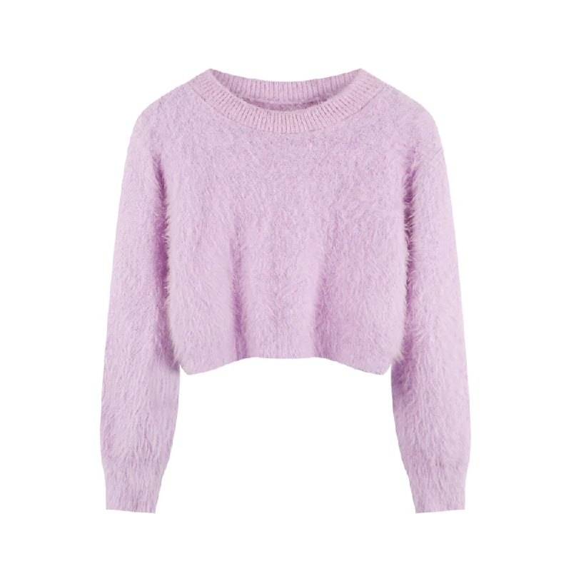 Women's Solid Color Cropped Sweater